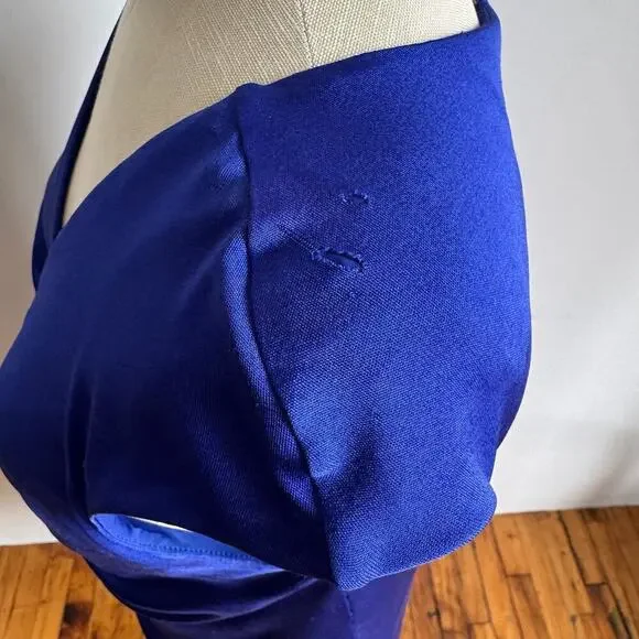 ALEXANDER McQUEEN Blue Ruched Bodycon Dress